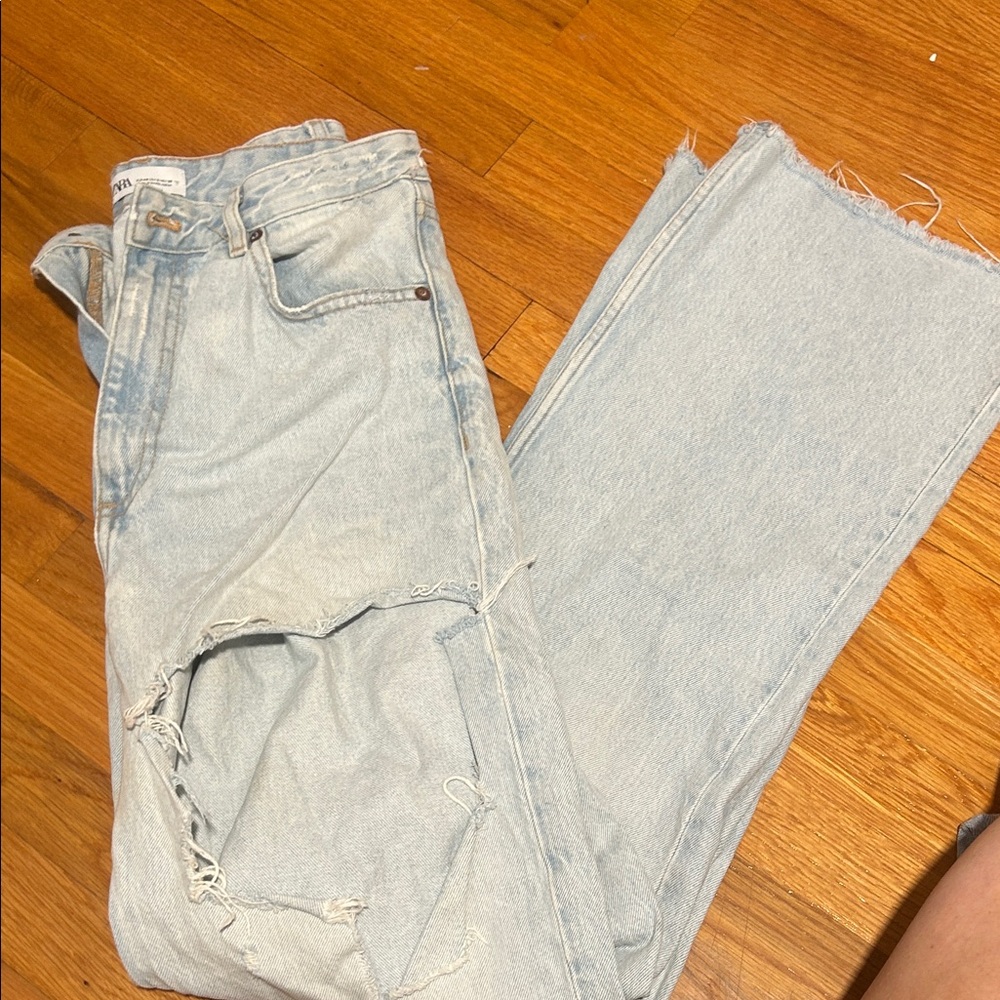 Zara Light Blue High Rise Women Jeans